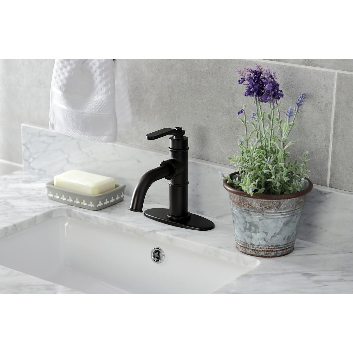 Kingston Brass KSD2828KL Whitaker Single-Handle Bathroom Faucet with Push Pop-Up