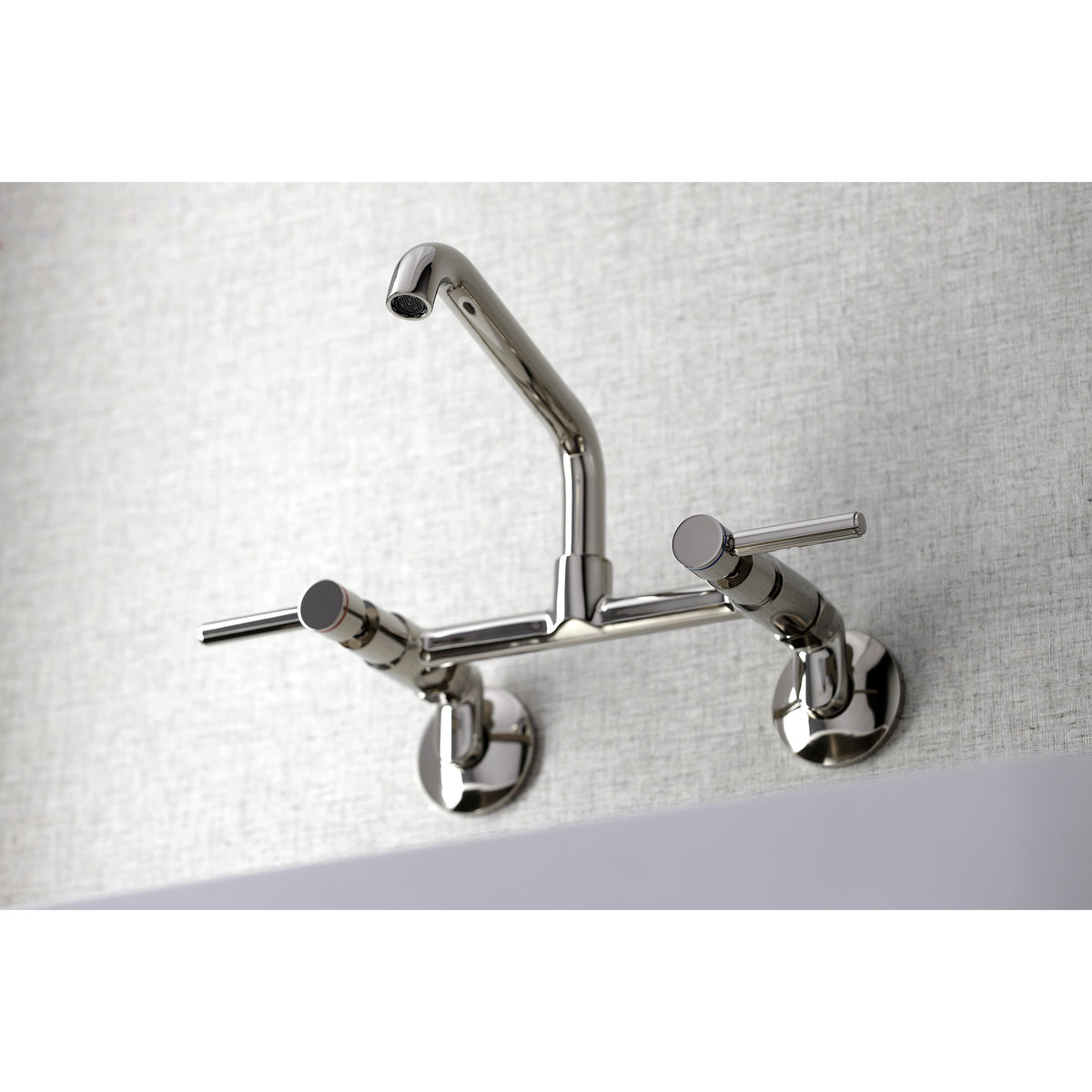 Kingston Brass KS823PN Concord Two-Handle Wall-Mount Kitchen Faucet