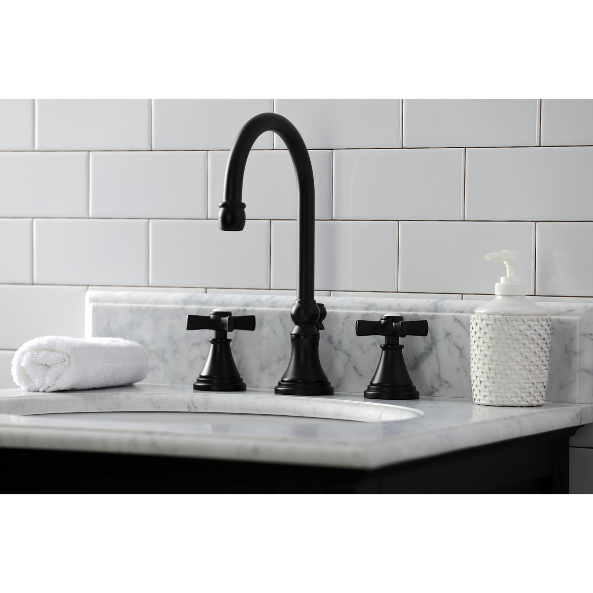 Kingston Brass KS2985ZX Millennium Widespread Bathroom Faucet with Brass Pop-Up