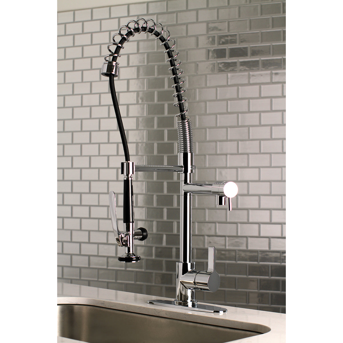 Gourmetier LS8505CTL Continental Single-Handle Pre-Rinse Kitchen Faucet