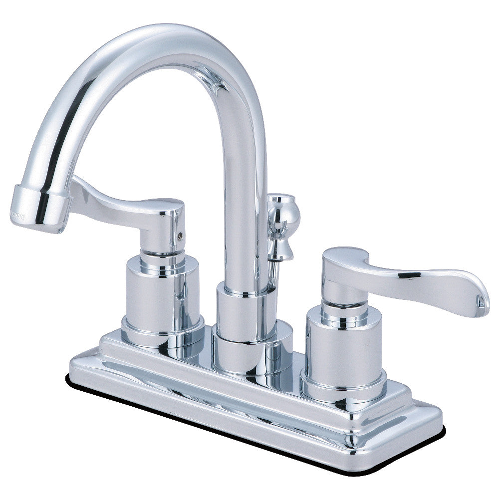 Kingston Brass KS8665DFL NuWave 4 in. Centerset Bathroom Faucet with Brass Pop-Up