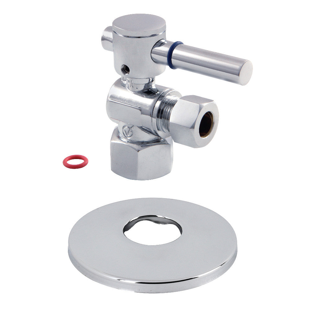 Kingston Brass 1/2-Inch FIP X 3/8-Inch OD Comp Quarter-Turn Angle Stop Valve with Flange