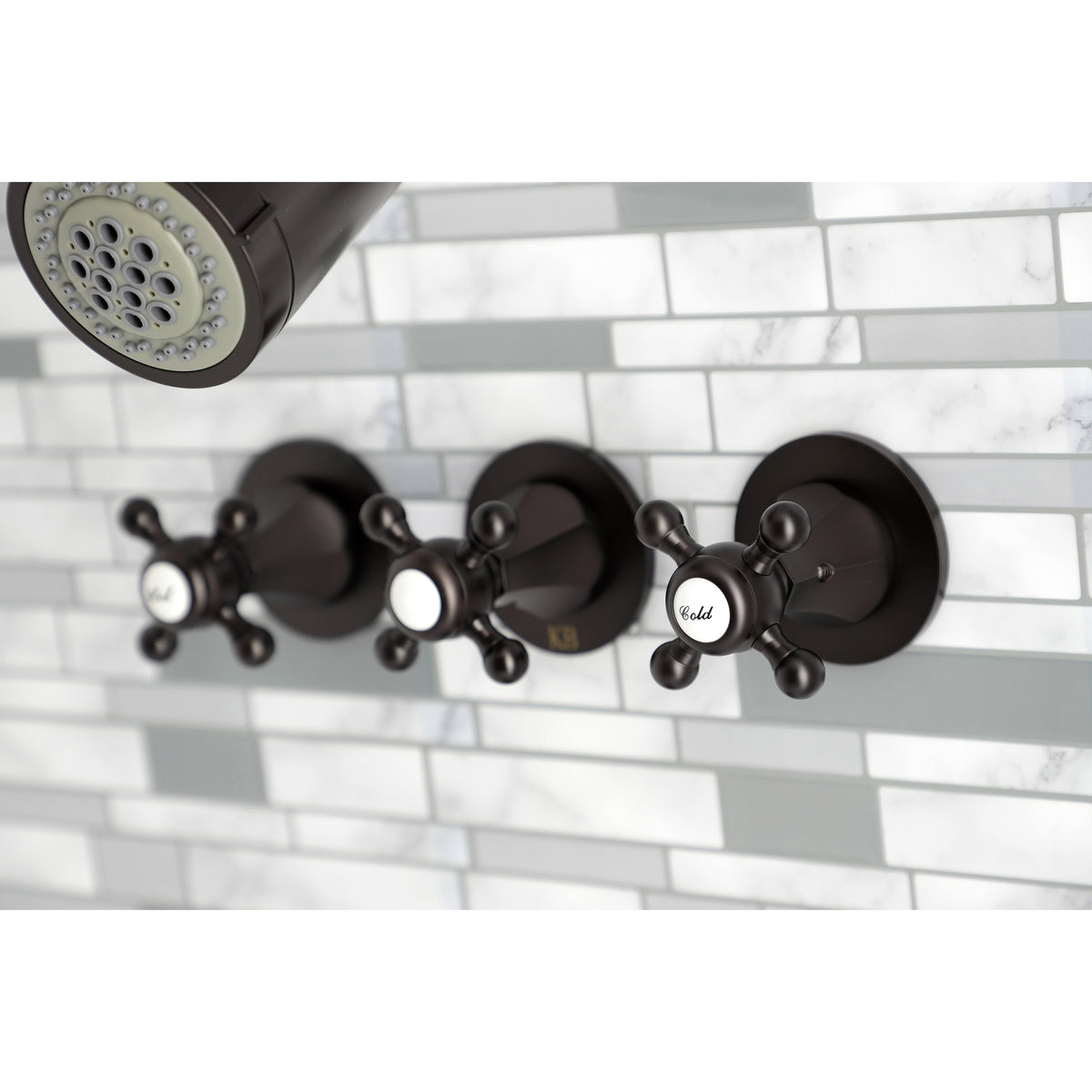 Metropolitan Three-Handle Tub and Shower Faucet