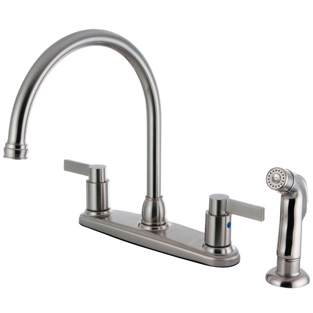Kingston Brass FB2795NDLSP NuvoFusion 8-Inch Centerset Kitchen Faucet with Sprayer