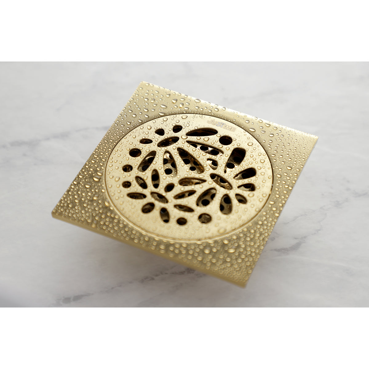 Kingston Brass Watercourse Floral 4" Square Grid Shower Drain