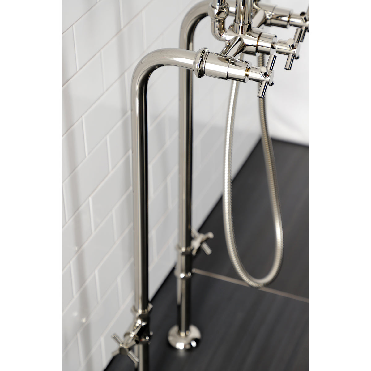Aqua Vintage Concord Freestanding Tub Faucet with Supply Line, Stop Valve