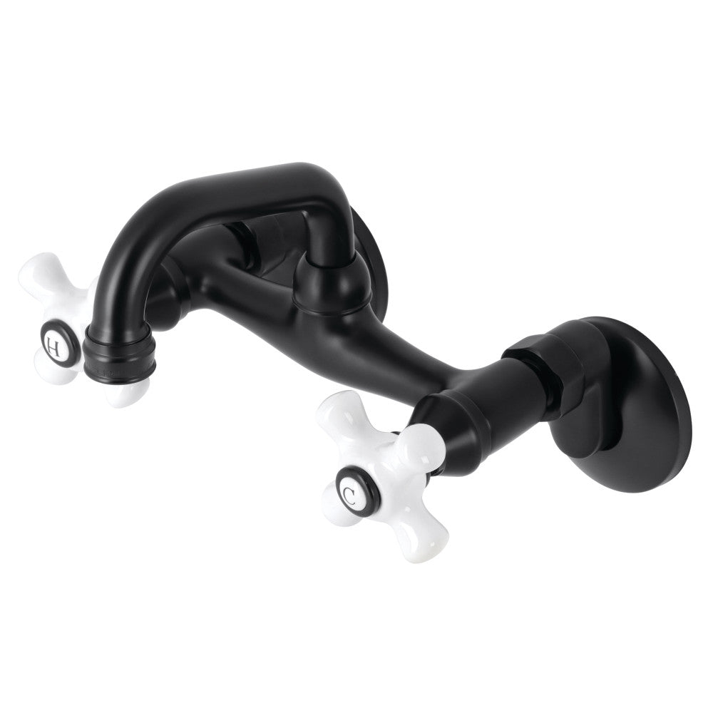 Kingston Brass KS612MB Two-Handle Wall Mount Bar Faucet