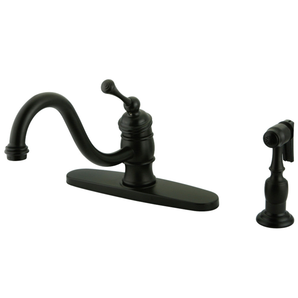 Kingston Brass KB3572BLBS Vintage 8" Kitchen Faucet With Brass Sprayer