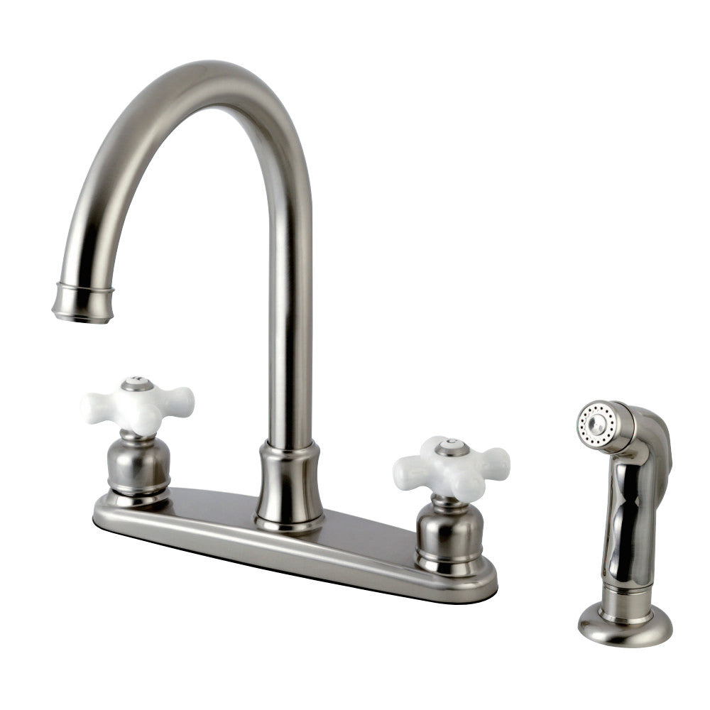 Kingston Brass FB7791PXSP Victorian 8-Inch Centerset Kitchen Faucet with Sprayer
