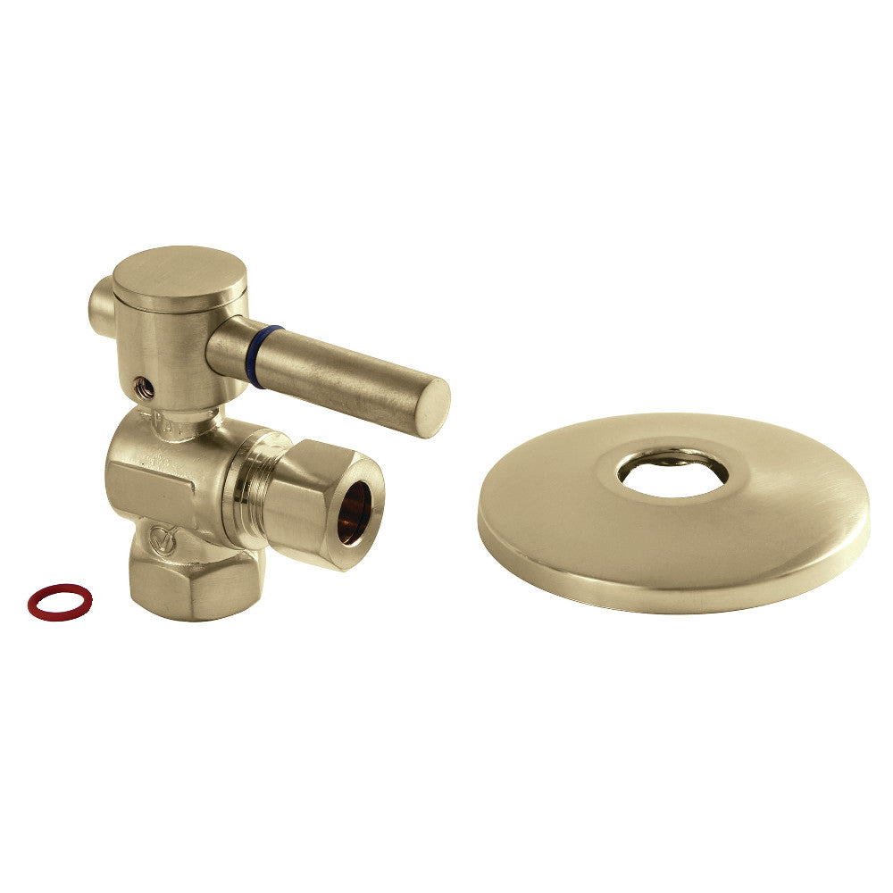 Kingston Brass 3/8" IPS X 3/8" OD Comp Quarter-Turn Angle Stop Valve with Flange