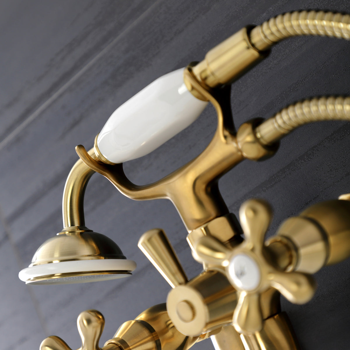 Kingston Wall Mount Tub Faucet with Hand Shower