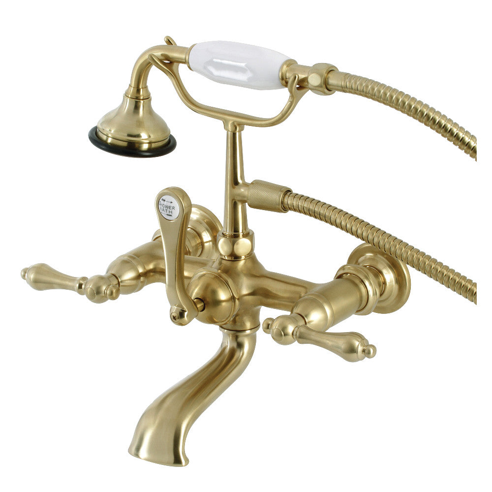 Aqua Vintage 7-Inch Wall Mount Tub Faucet with Hand Shower