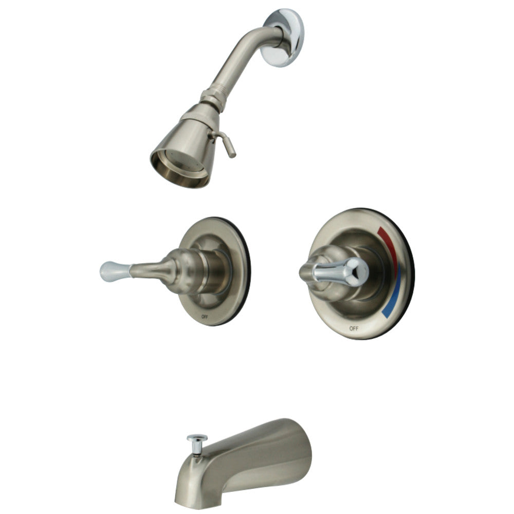 Magellan Twin Handles Tub Shower Faucet Pressure Balanced With Volume Control