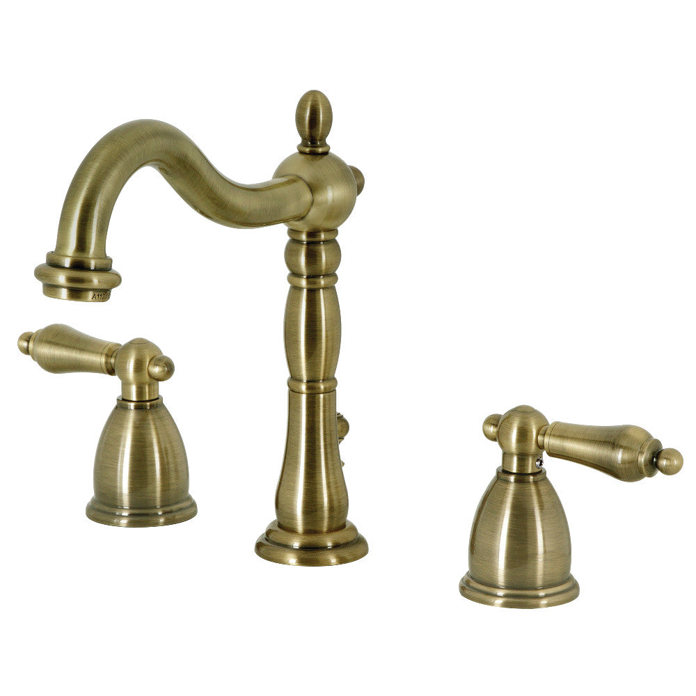 Kingston Brass KB1972AL Heritage Widespread Bathroom Faucet with Brass Pop-Up