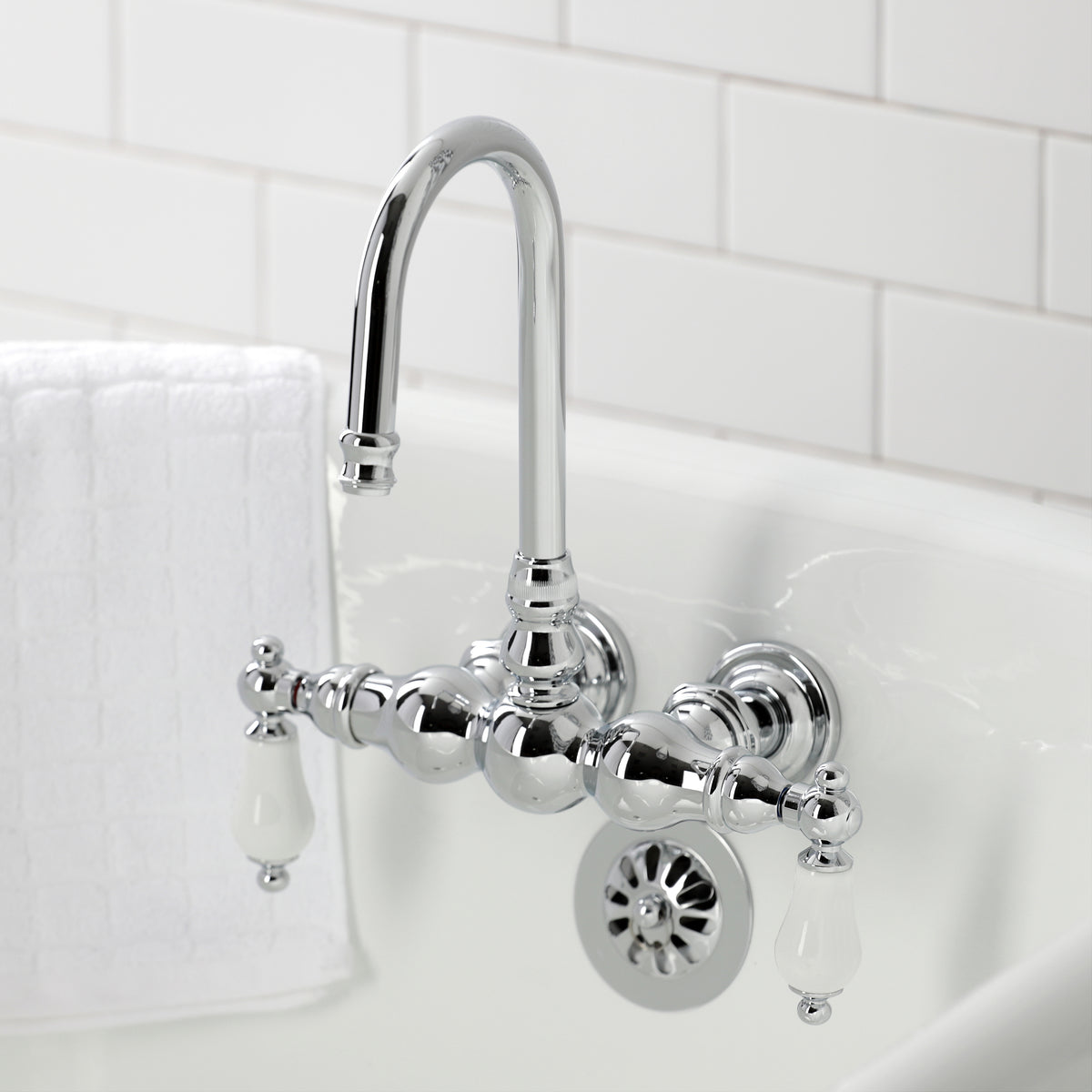 Vintage 3-3/8" Tub Wall Mount Clawfoot Tub Faucet