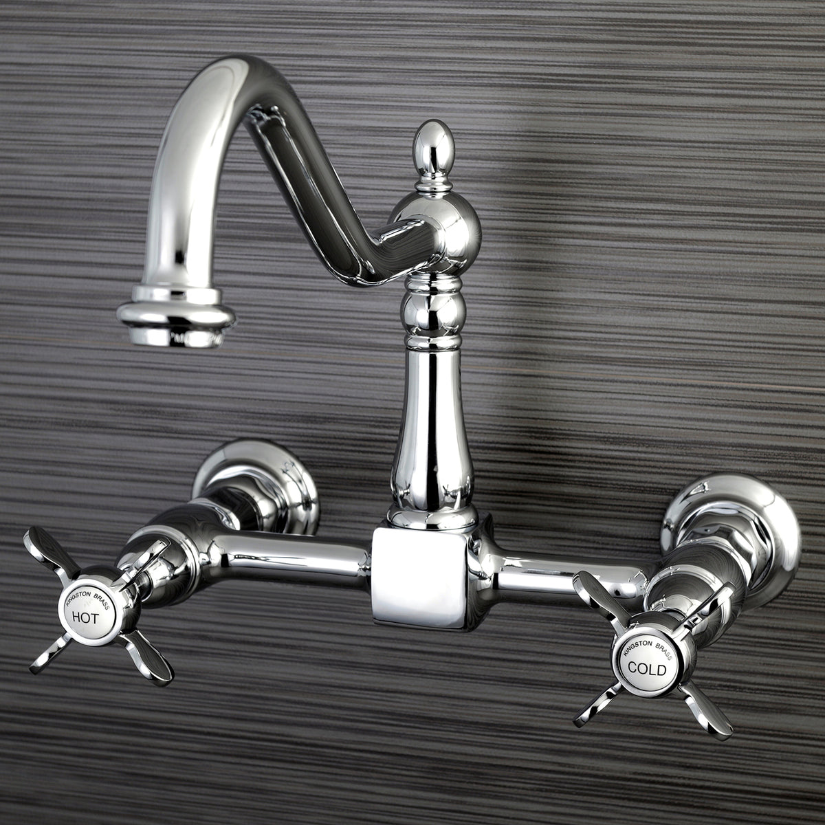 Kingston Brass KS1242BEX Essex Wall Mount Bridge Kitchen Faucet
