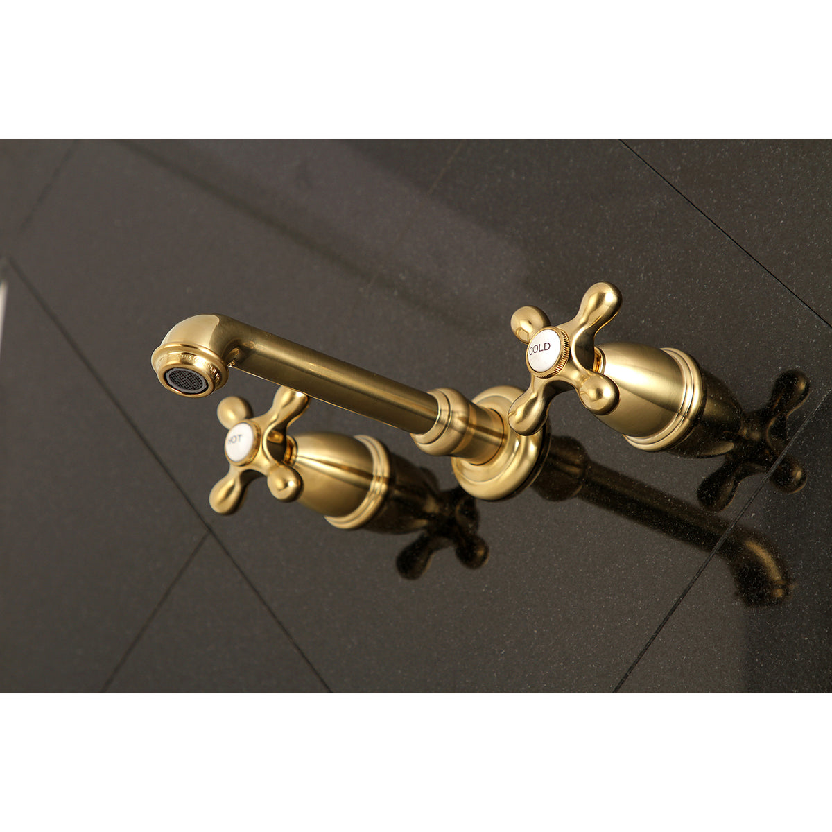 Kingston Brass KS7125AX English Country Two-Handle Wall Mount Bathroom Faucet