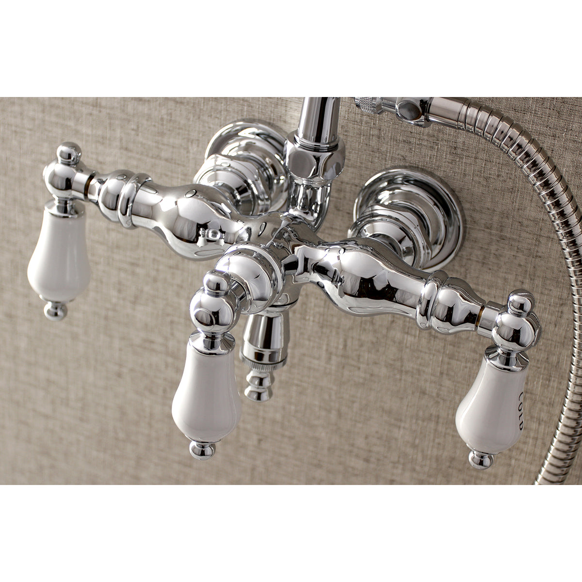 Aqua Vintage Vintage 39510 Inch Wall Mount Tub Faucet with Hand Shower