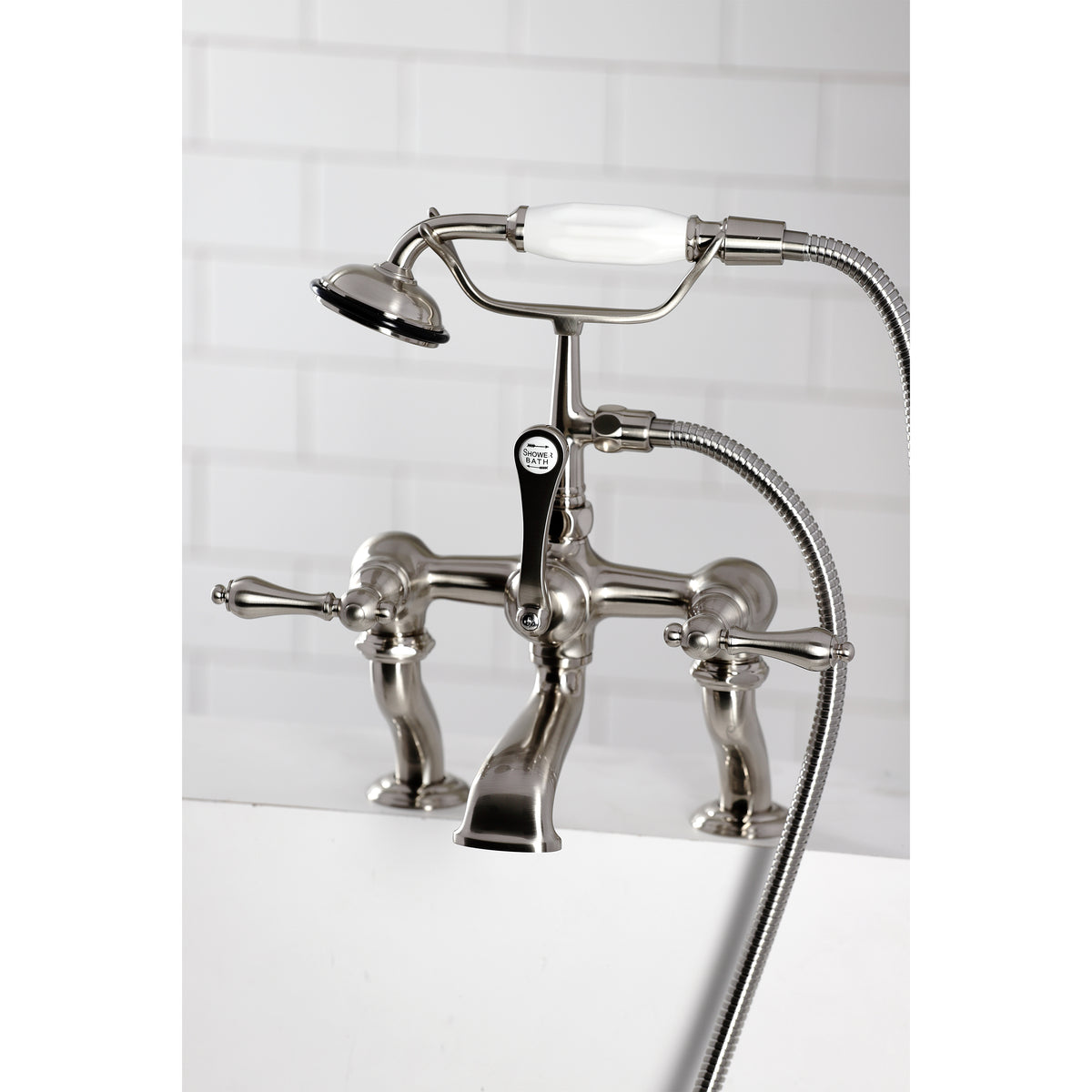 Vintage 7-Inch Deck Mount Tub Faucet with Hand Shower
