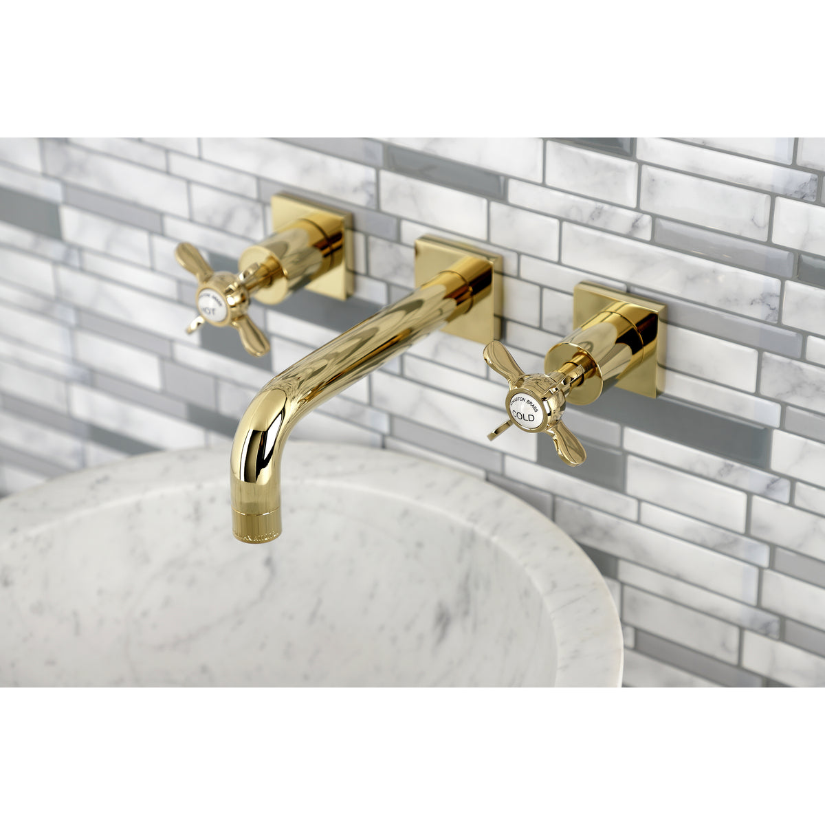 Kingston Brass KS6125BEX Essex Two-Handle Wall Mount Bathroom Faucet