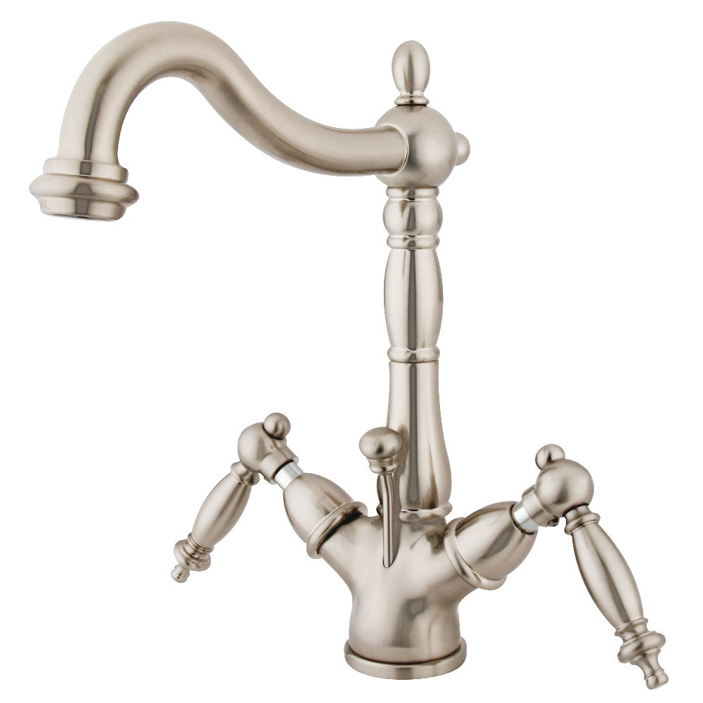 Kingston Brass KS1431TL Heritage Two-Handle Bathroom Faucet with Brass Pop-Up and Cover Plate