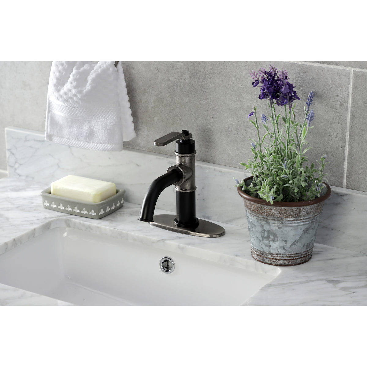Kingston Brass KSD2828KL Whitaker Single-Handle Bathroom Faucet with Push Pop-Up