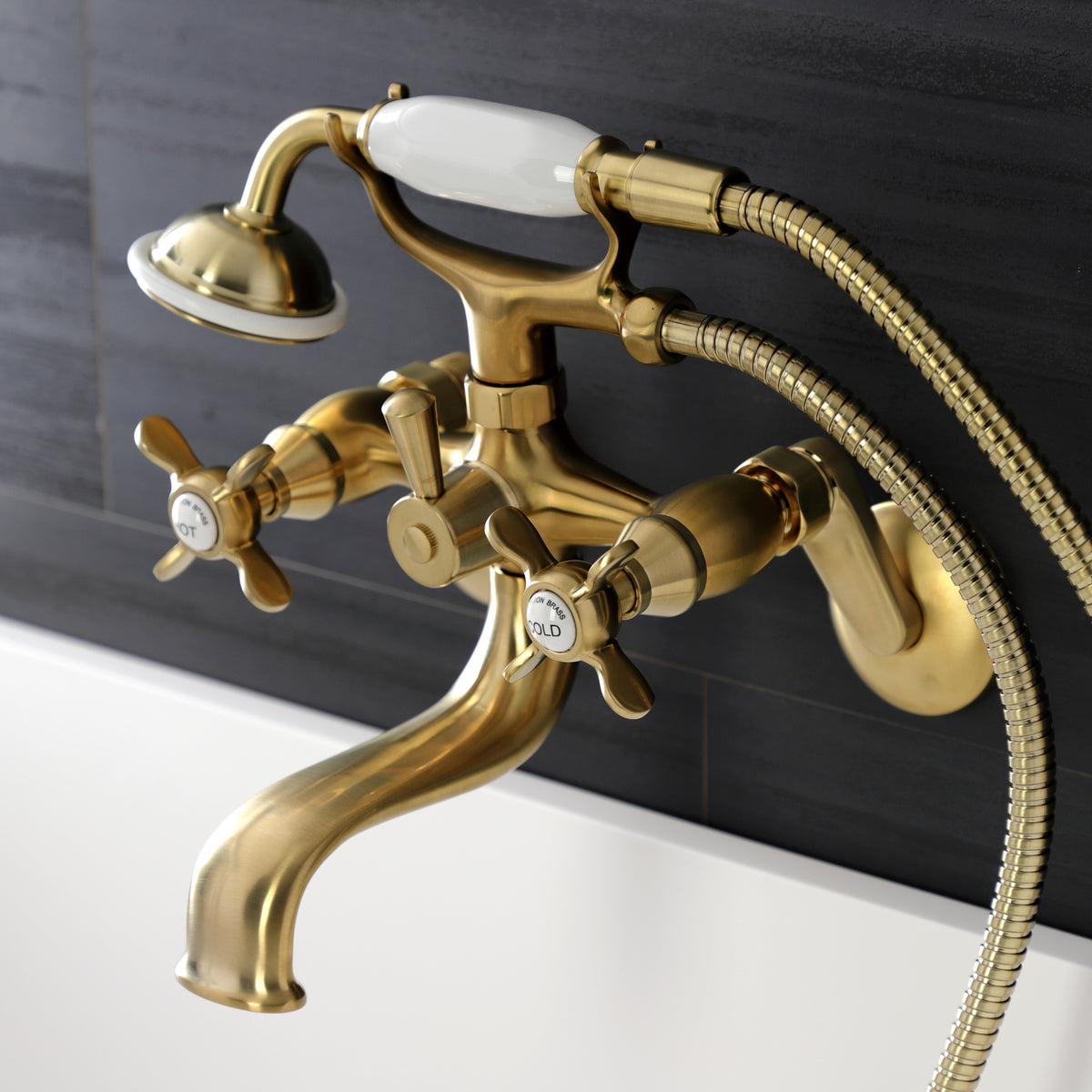 Essex Wall Mount Clawfoot Tub Faucet with Hand Shower