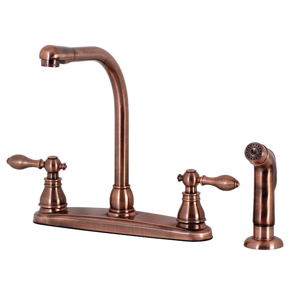 Kingston Brass KB715ACLSP American Classic Centerset Kitchen Faucet with Side Sprayer