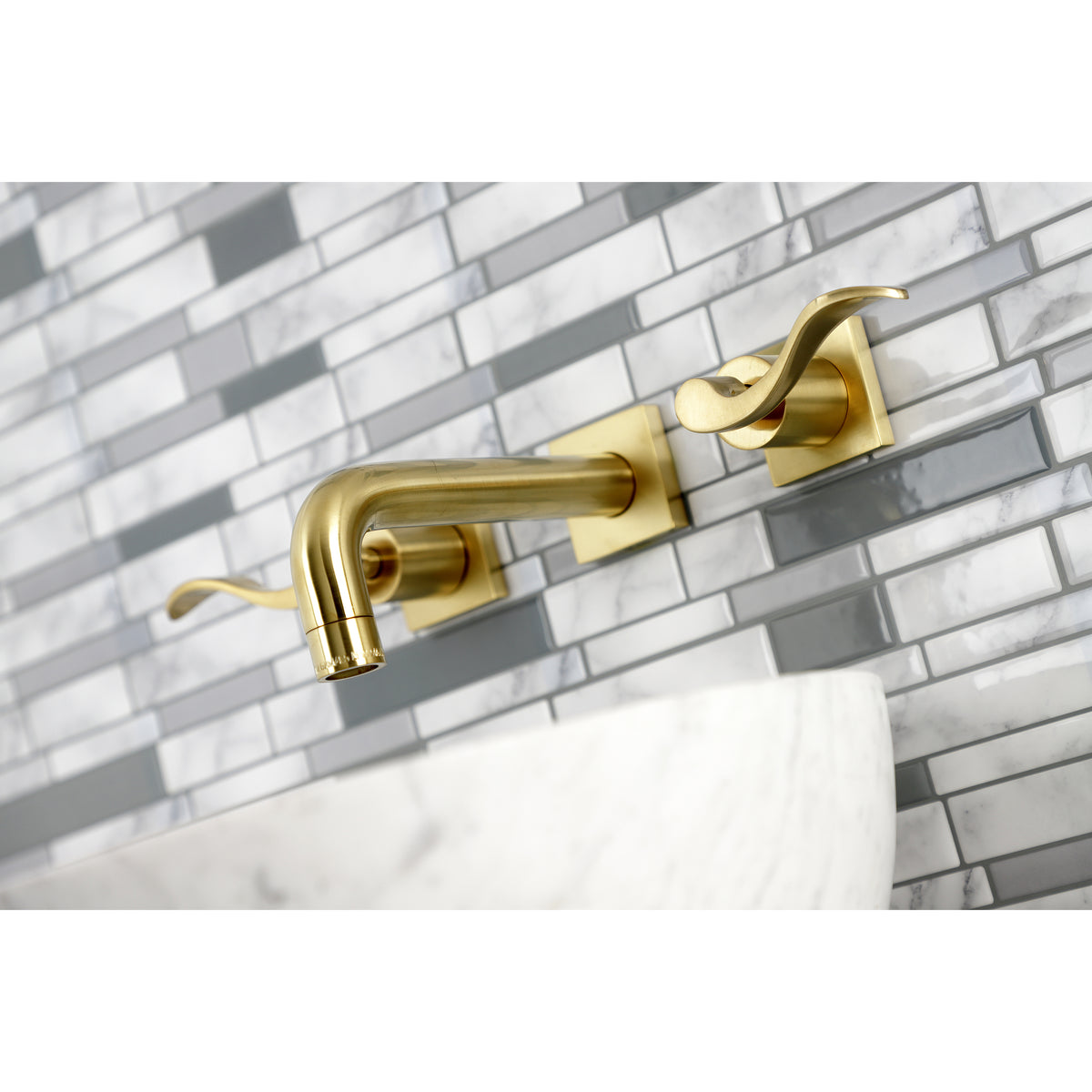 Kingston Brass KS6126DFL NuWave Two-Handle Wall Mount Bathroom Faucet