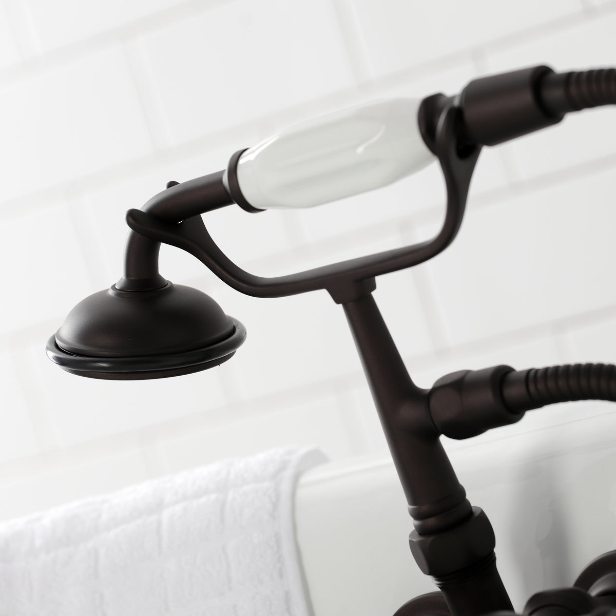 Vintage 3-3/8" Tub Wall Mount Clawfoot Tub Faucet with Hand Shower