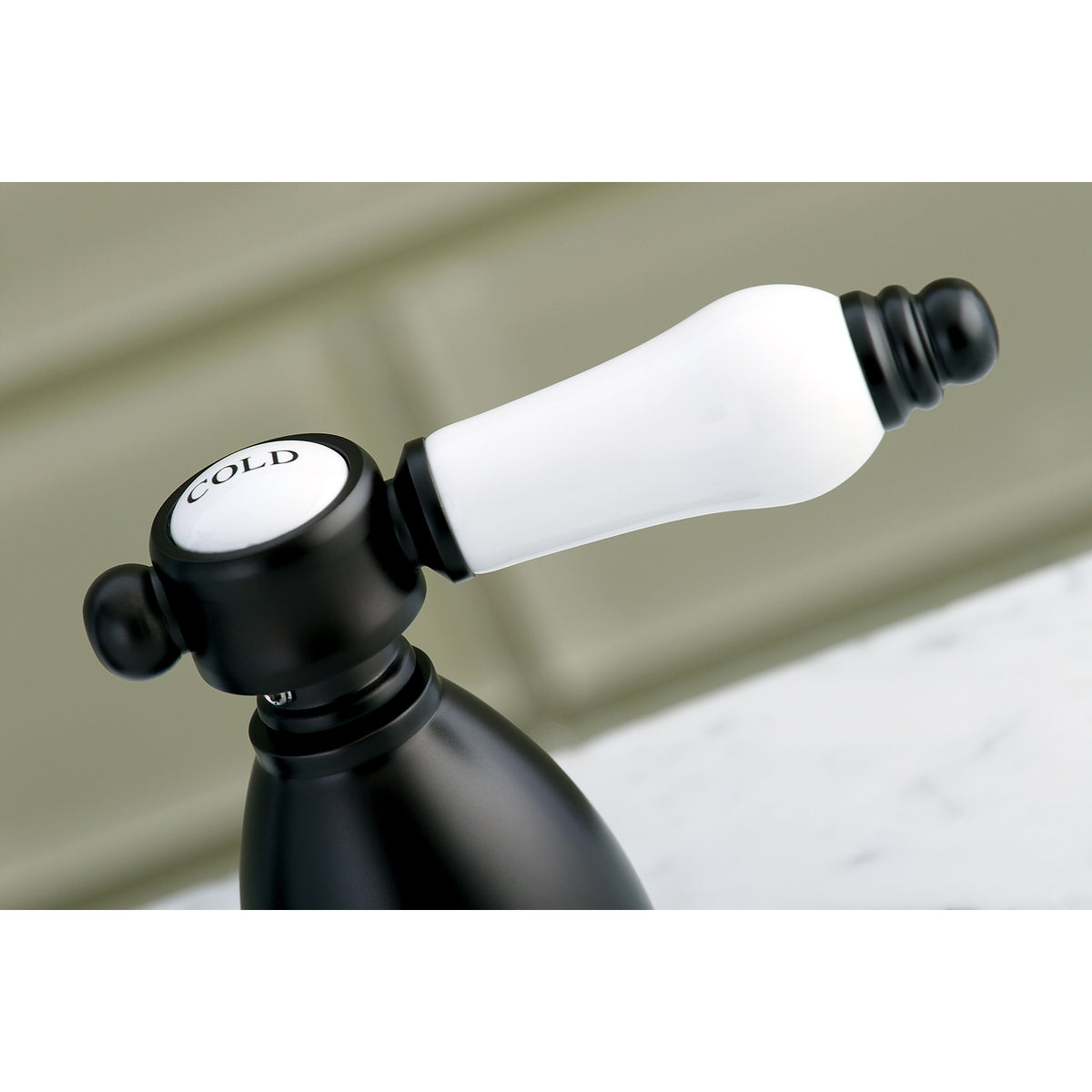 Kingston Brass KB1971BPL Bel-Air Widespread Bathroom Faucet with Plastic Pop-Up