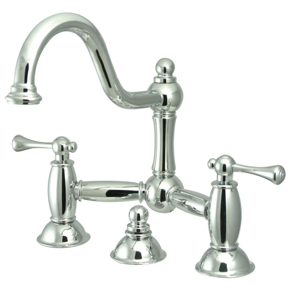 Kingston Brass KS3918BL Restoration Bathroom Bridge Faucet
