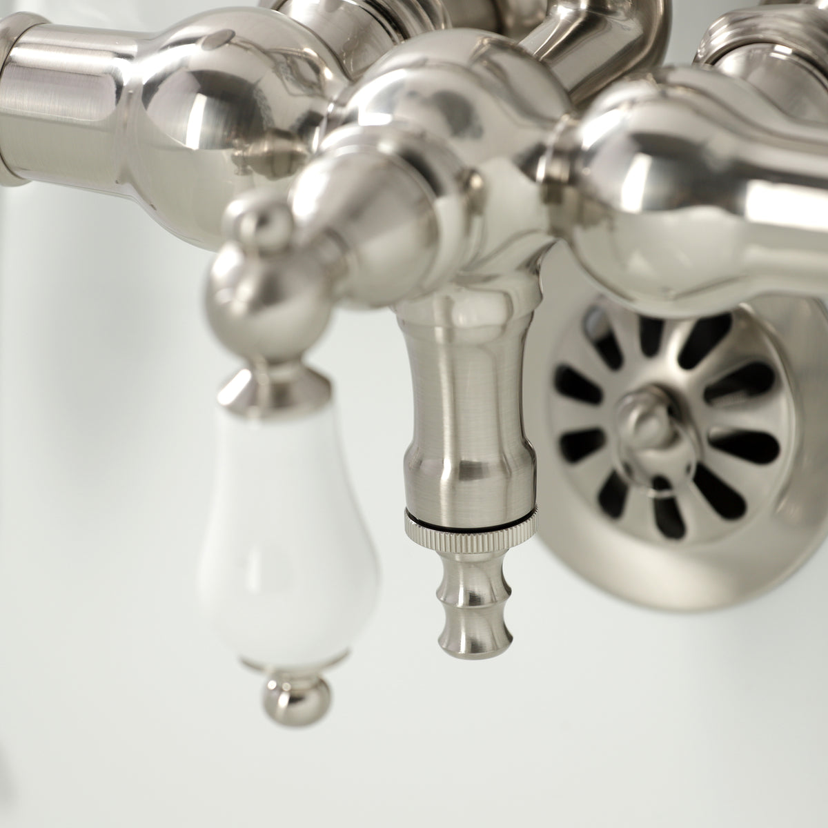Vintage 3-3/8" Tub Wall Mount Clawfoot Tub Faucet with Hand Shower