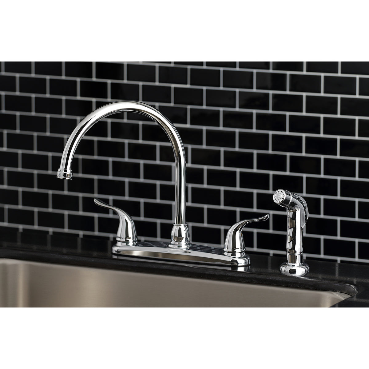 Kingston Brass KB791YLSP Yosemite 8-Inch Centerset Kitchen Faucet with Sprayer