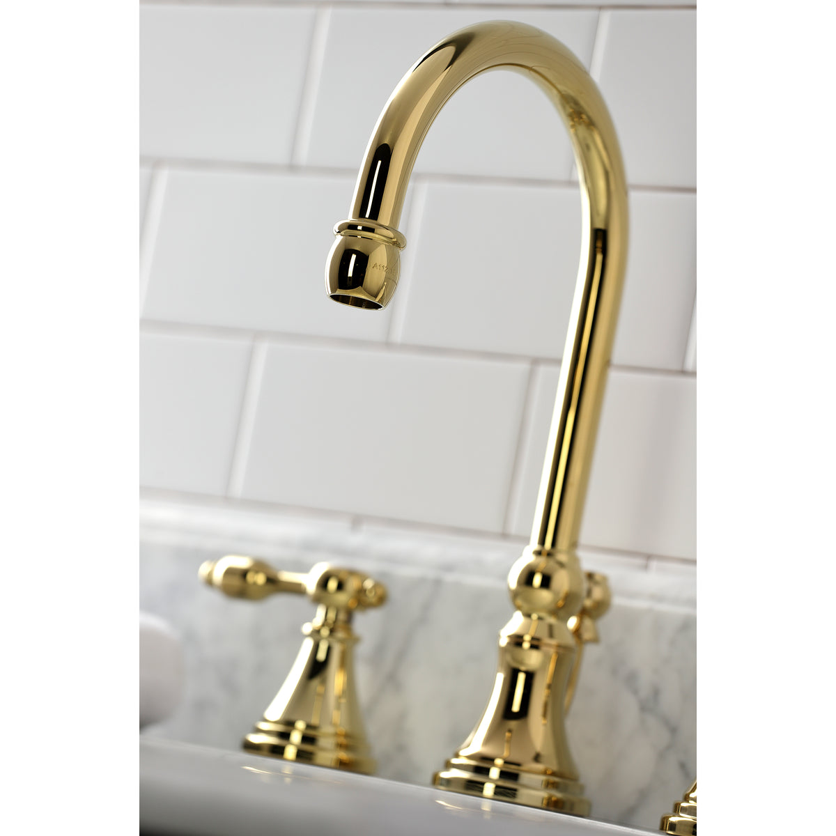 Kingston Brass KS2981TAL Tudor Widespread Bathroom Faucet with Brass Pop-Up