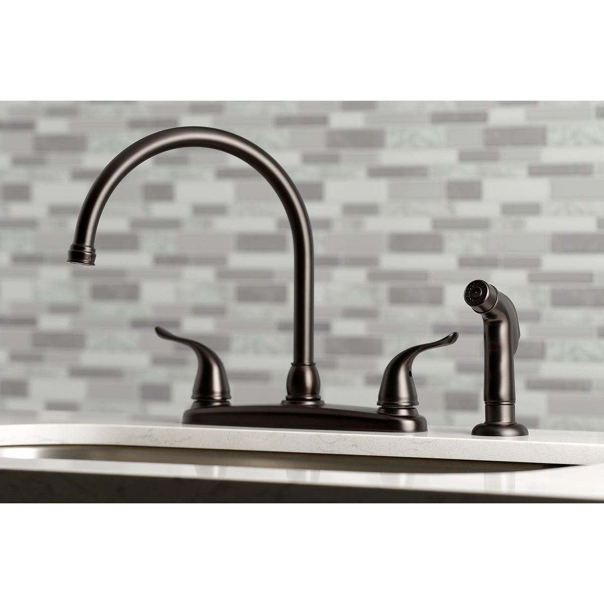 Kingston Brass KB791YLSP Yosemite 8-Inch Centerset Kitchen Faucet with Sprayer