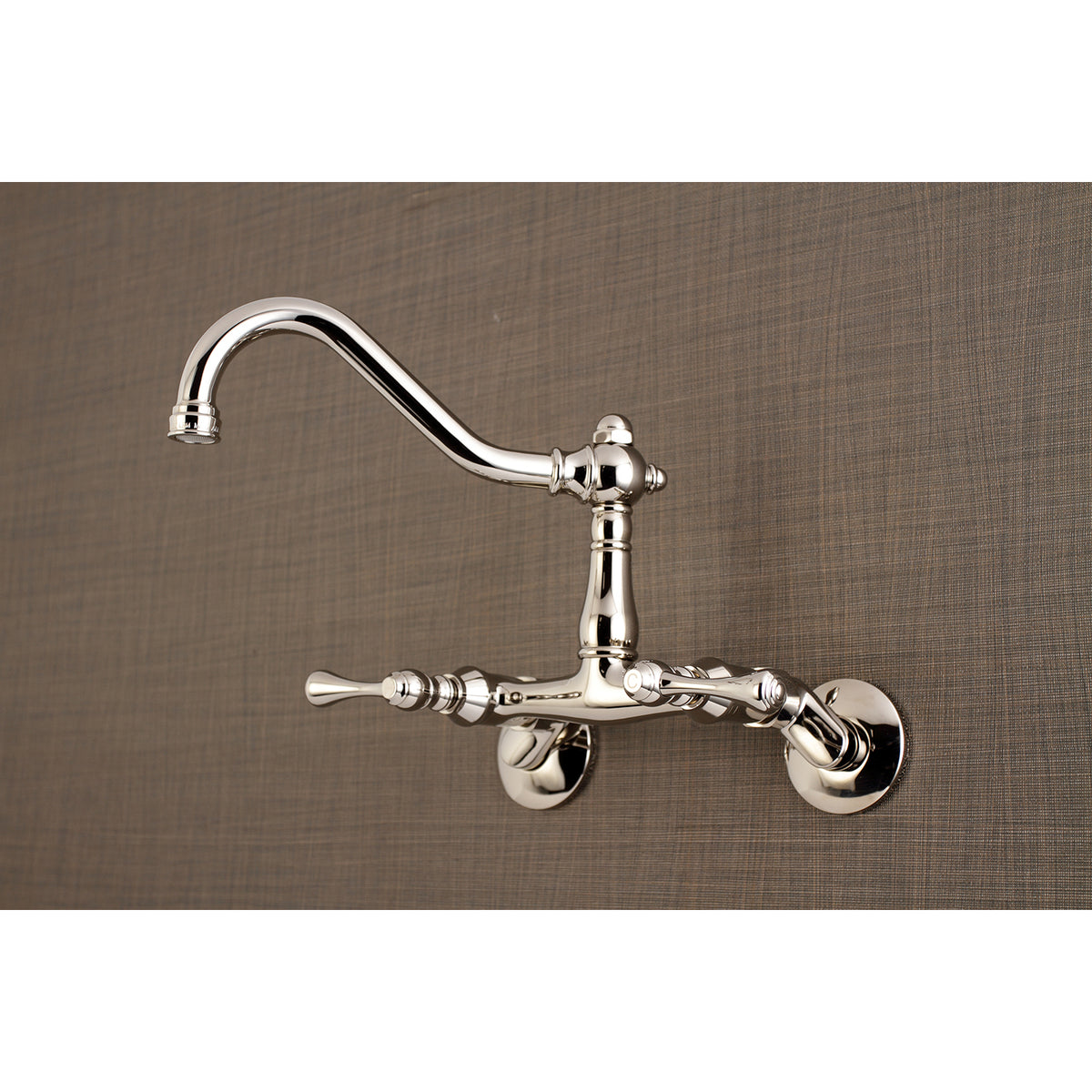Kingston Brass KS322BLAC Vintage 6" Adjustable Center Wall Mount Kitchen Faucet