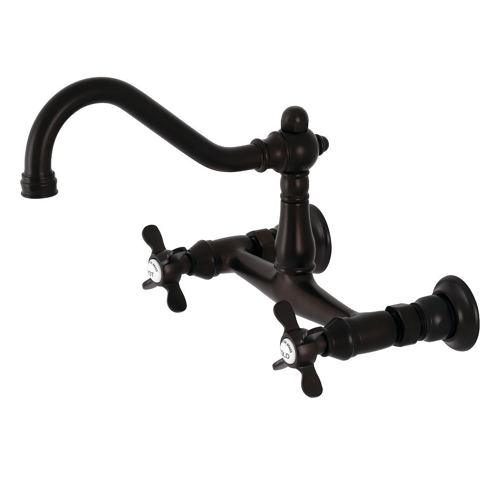Kingston Brass KS3241BEX 8" Center Wall Mount Bathroom Faucet