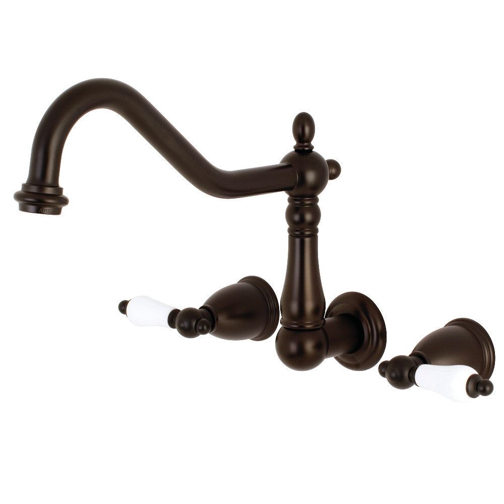 Kingston Brass KS1280PL Heritage Wall Mount Kitchen Faucet