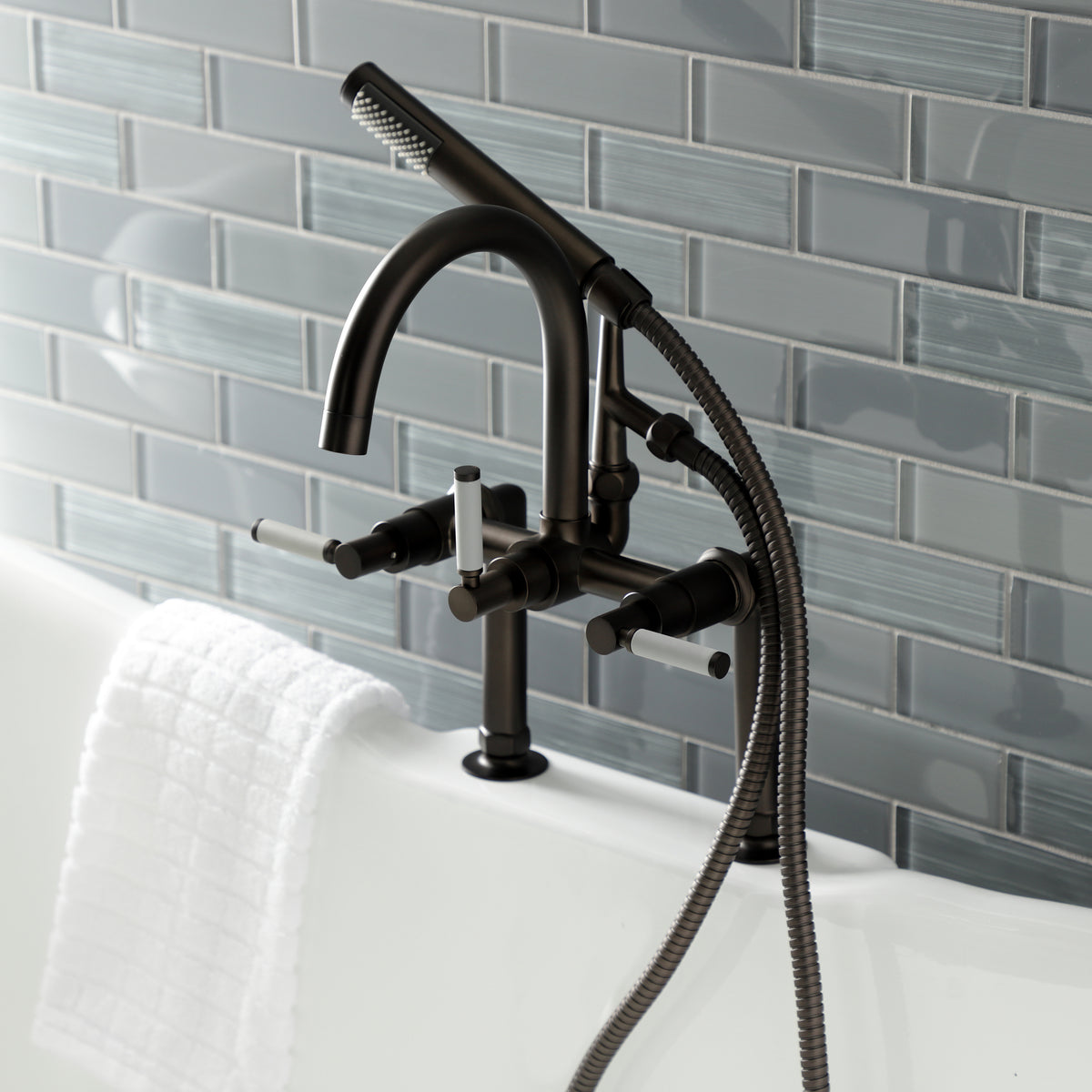 Aqua Vintage Kaiser 7-Inch Deck Mount Clawfoot Tub Faucet