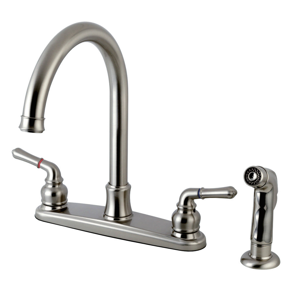 Kingston Brass FB7791NMLSP Naples 8-Inch Centerset Kitchen Faucet with Sprayer