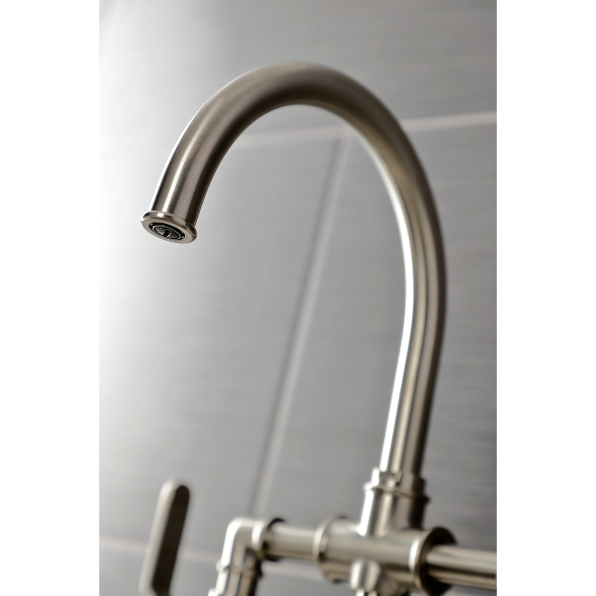 Kingston Brass KS2330KL Whitaker Industrial Style Bridge Kitchen Faucet with Brass Sprayer