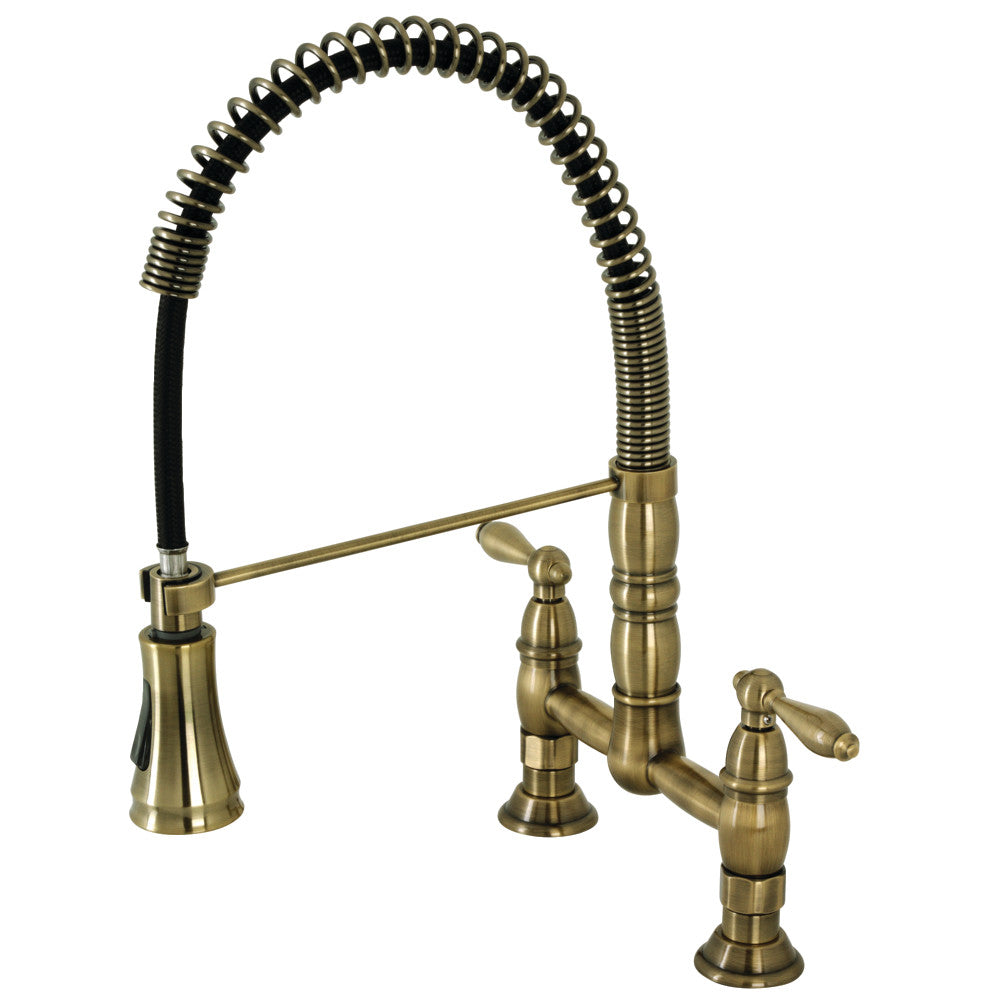 Gourmetier GS1276AL Heritage Two-Handle Deck-Mount Pull-Down Sprayer Kitchen Faucet