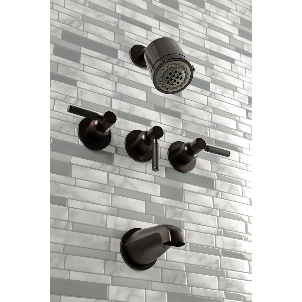 Kaiser Three-Handle Tub and Shower Faucet