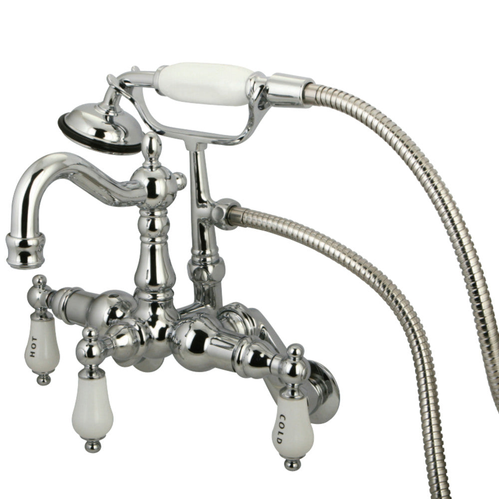 Vintage Adjustable Center Wall Mount Tub Faucet with Hand Shower
