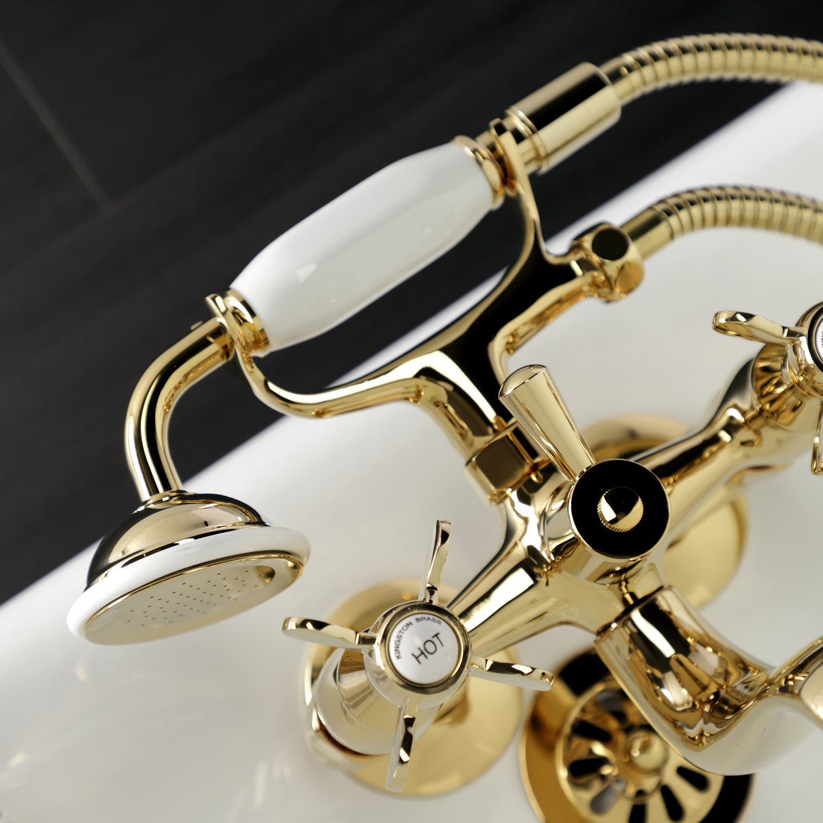 Essex Wall Mount Clawfoot Tub Faucet with Hand Shower