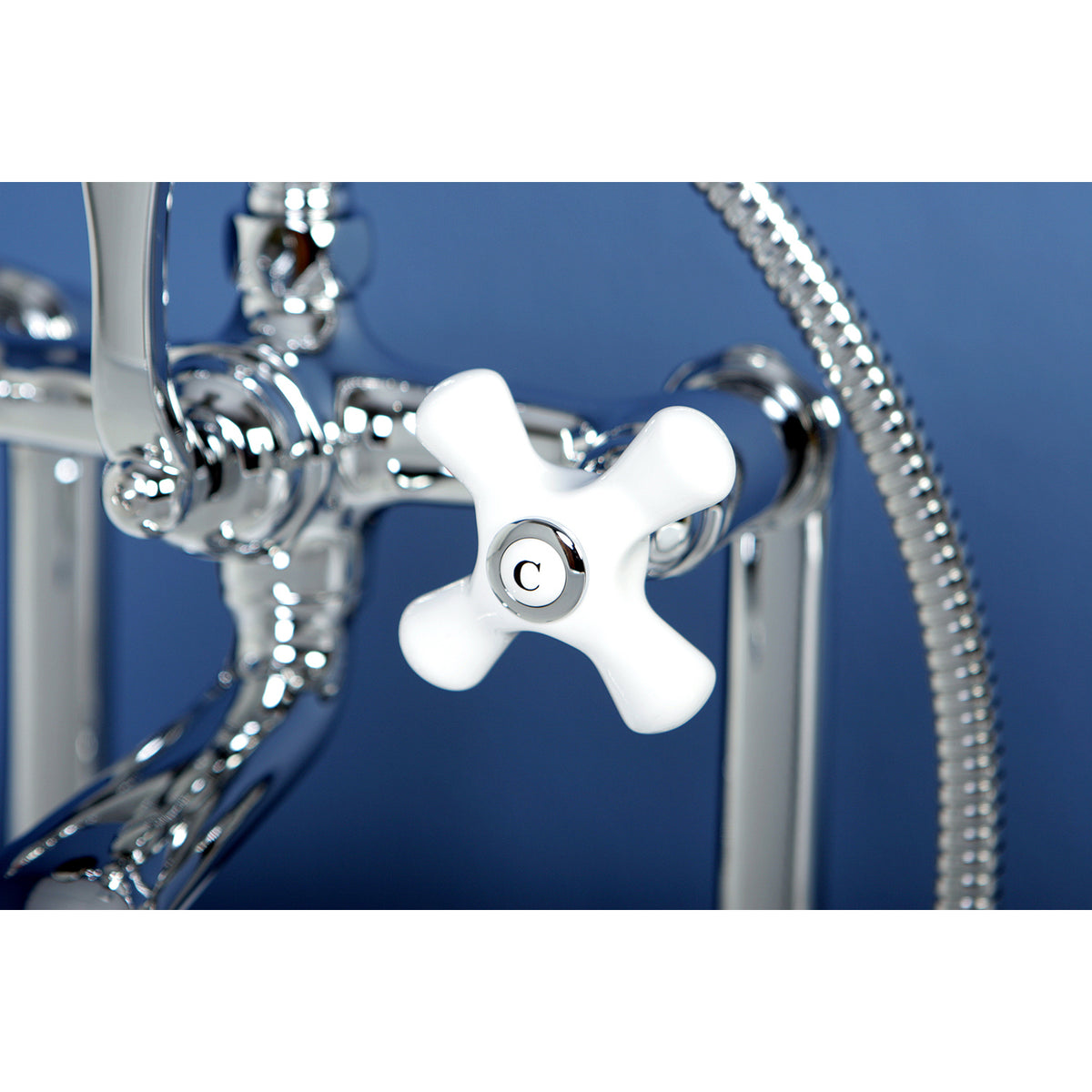 Vintage 7-Inch Deck Mount Clawfoot Tub Faucet with Hand Shower