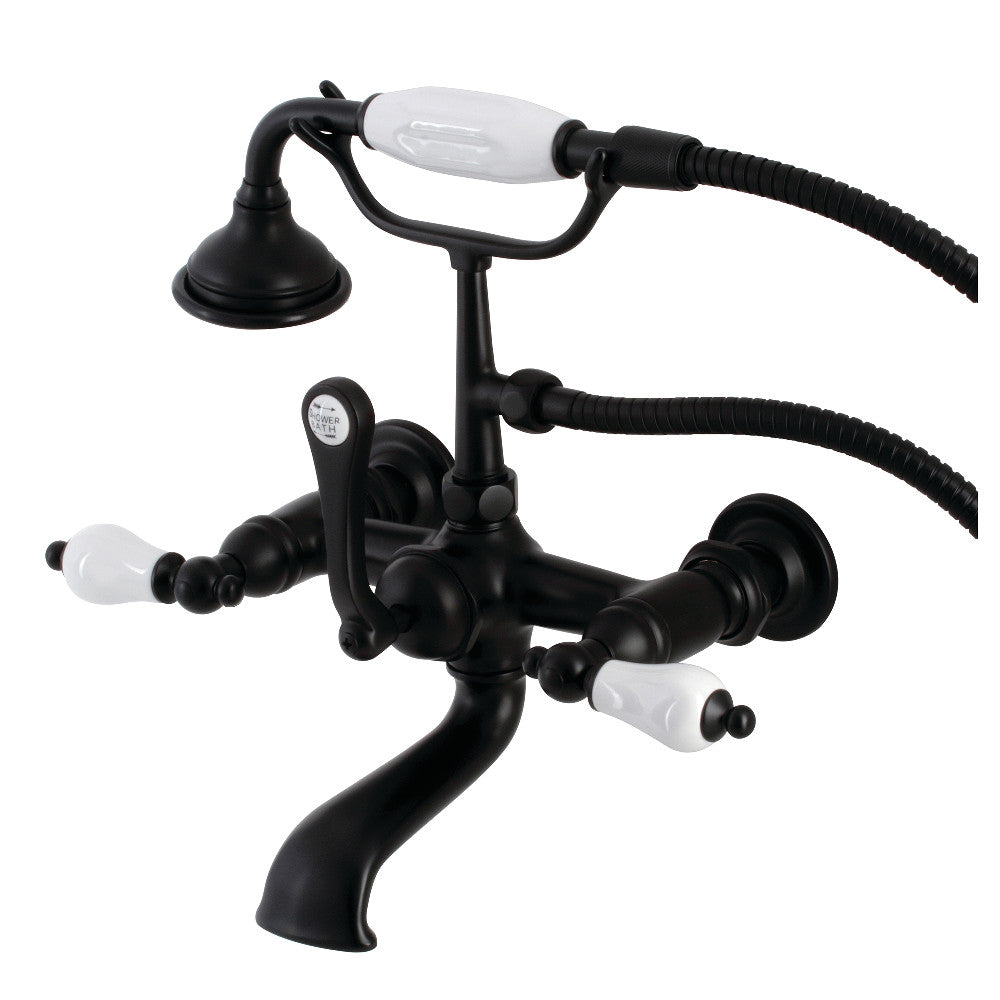 Aqua Vintage 7-Inch Wall Mount Tub Faucet with Hand Shower