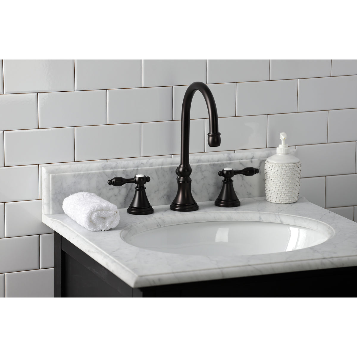 Kingston Brass KS2981TAL Tudor Widespread Bathroom Faucet with Brass Pop-Up