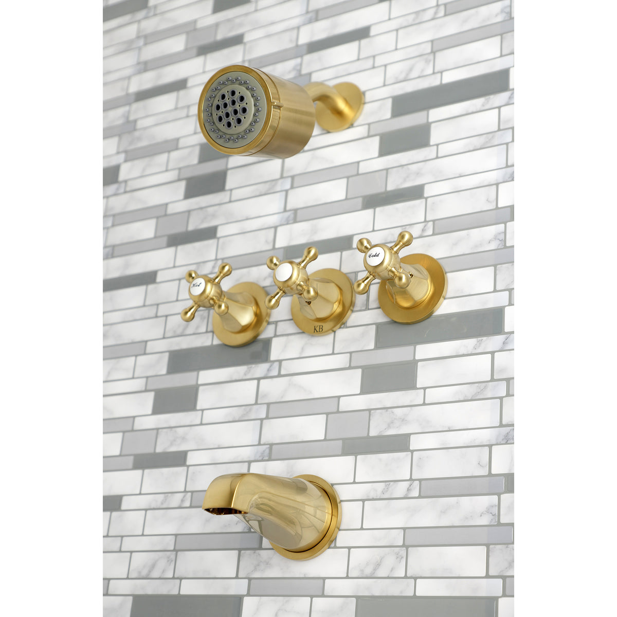 Metropolitan Three-Handle Tub and Shower Faucet
